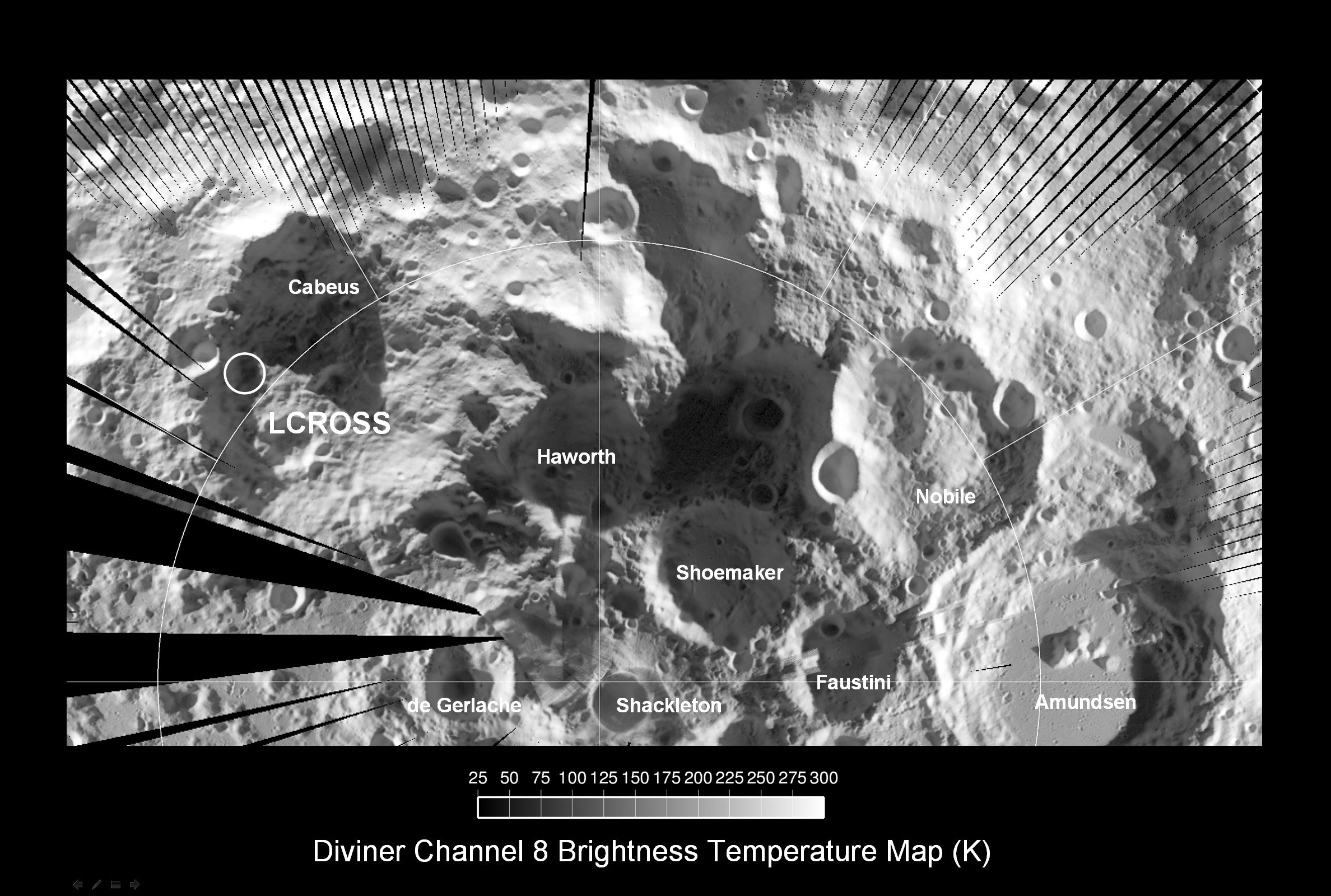 A labeled map of the Moon&#039;s South Pole