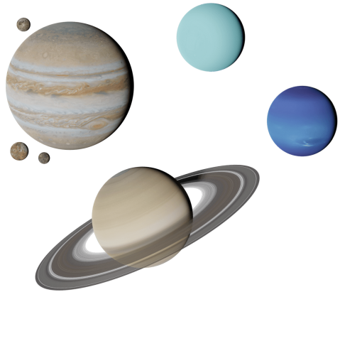 Graphic of Giant Planets