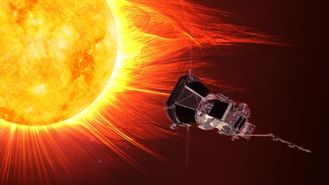 Rendering of the Parker Solar Probe approaching the sun