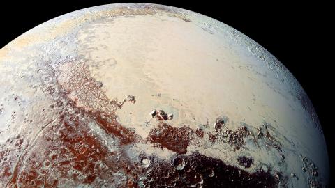 Close-up image of Pluto's icy "heart"