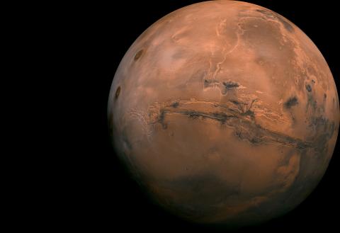 High-resolution mosaic image of Mars, entire planet