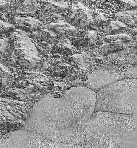 Image of dunes on Pluto