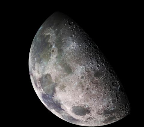 Image of the Moon, with half of its visible face lit