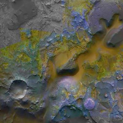 Science image of Mars&#039; surface observed by CRISM.