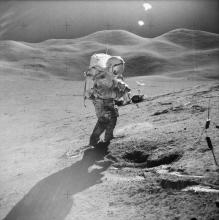 Image of astronaut David Scott from Apollo 15 on the Moon