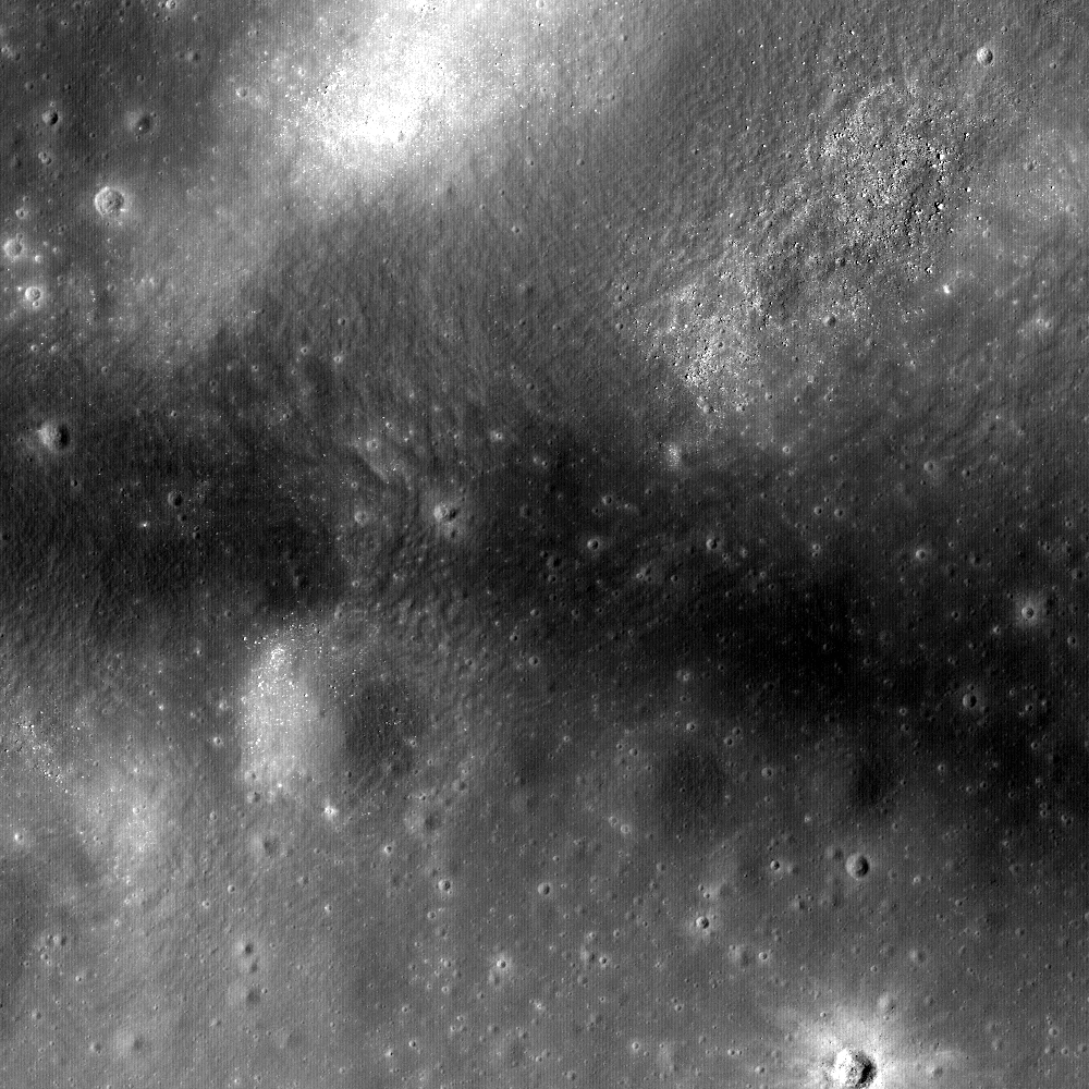 Image from orbit of craters and lunar swirls on the Moon&#039;s surface